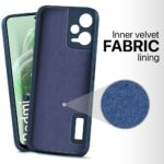 kelpuj Slim Ultra Soft Rubberised Back Cover for Redmi Note 12 5G | Poco X5 5G | Inner Velvet Fabric Lining | Matte Silicone Flexible Camera Protection Back Case  Blue - Image 4
