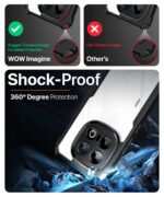 Shock Proof Clear Protective Back Case for iQOO 13 5G - AirEDGE Technology | 360 Degree Camera Protection | Transparent Hybrid Back Case Mobile Cover - Black - Image 4