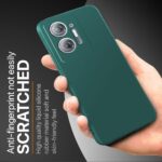 Back Cover for Infinix Hot 30 5G | Ultra Slim Soft Rubberised Case | Inner Velvet Fabric Lining | Matte Silicone Flexible Mobile Case | Camera Protection - Green - Image 4