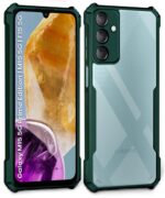 Shockproof Clear Protective Back Case for Samsung Galaxy M15 5G Prime Edition | M15 5G | F15 5G - AirEDGE | 360 Degree Camera Protection | Transparent Hybrid Back Case Mobile Cover - Green - Image 4