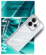 Transparent Back Cover Case for Compatible with Redmi Note 14 5G | Raised Bumps for Full Device & Camera Protection Shockproof TPU Silicone Back Case Mobile Cover Transparent - Image 7