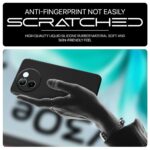 Back Cover for Vivo V30e 5G | Ultra Slim Soft Rubberised Case | Inner Velvet Fabric Lining | Matte Silicone Flexible Mobile Case | Camera Protection - Black - Image 5