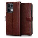 Shock Proof Flip Cover Back Case for Oppo Reno 13 Pro 5G | Magnetic Wallet Leather Case with Stand - Image 4