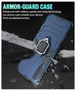Shock Proof Back Case Mobile Cover for XIAOMI MI A3 | Back Cover Case (Tough Armor | Hybrid PC + TPU | Ring Holder & in-Built Kickstand | Blue) - Image 4