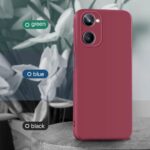 Slim Ultra Soft Rubberised Back Cover for Realme 10 Pro 5G | Inner Velvet Fabric Lining | Matte Silicone Flexible Camera Protection Back Case - Red - Image 4