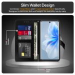 Shock Proof Flip Cover Back Case for Vivo V30 | Magnetic Wallet Leather Case with Stand - Image 4