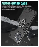 Shock Proof Back Case Mobile Cover for Realme C31 (Armor | Hybrid PC + TPU | Full Protection with Ring Holder Kickstand | Carbon Black) - Image 4
