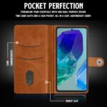 Shock Proof Flip Cover Back Case for Samsung Galaxy M55 5G | Magnetic Wallet Leather Case with Stand - Image 6