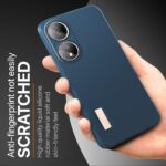 Slim Ultra Soft Rubberised Back Cover for Vivo Y100 | Vivo T2 5G | Inner Velvet Fabric Lining | Matte Silicone Flexible Camera Protection Back Case - Blue - Image 4