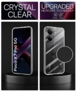 Transparent Back Cover Case for Poco X7 Pro 5G | Raised Bumps for Full Device & Camera Protection Shockproof TPU Silicone Back Case Mobile Cover Transparent - Image 6