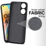 Back Cover for Oppo A78 4G | Ultra Slim Soft Rubberised Case | Inner Velvet Fabric Lining | Matte Silicone Flexible Mobile Case | Camera Protection - Black - Image 2