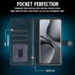 Shock Proof Flip Cover Back Case for Vivo V40 | Magnetic Wallet Leather Case with Stand - Image 4
