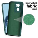 Back Cover for Oppo Reno 7 5G | Ultra Slim Soft Rubberised Case | Inner Velvet Fabric Lining | Matte Silicone Flexible Mobile Case | Camera Protection - Green - Image 2