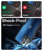 kelpuj Shock Proof Clear Protective Back Case for Motorola Moto G14 - AirEDGE Technology | 360 Degree Camera Protection | Transparent Hybrid Back Case Mobile Cover - Black - Image 4