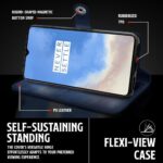 Shock Proof Flip Cover Back Case for Oneplus 7T | Magnetic Wallet Leather Case with Stand - Image 5