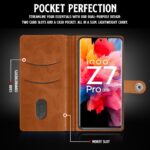 Shock Proof Flip Cover Back Case for Iqoo Z7 Pro | Magnetic Wallet Leather Case with Stand - Image 4