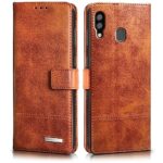 Shock Proof Flip Cover Back Case for Samsung Galaxy A20 | Magnetic Wallet Leather Case with Stand