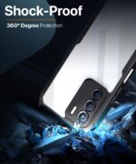 kelpuj TPU+PC Shock Proof Clear Protective Back Case for Infinix Zero 5G 2023 - Airedge Technology | 360 Degree Camera Protection | Transparent Hybrid Back Case Mobile Cover - Black - Image 4