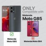 Shock Proof Back Case Mobile Cover for Motorola Moto G85 5G | Back Cover Case (Tough Armor | Hybrid PC + TPU | Ring Holder & in-Built Kickstand | Black) - Image 2