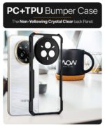 kelpuj Shock Proof Clear Protective Back Case for Realme 14 Pro Plus 5G - AirEDGE Technology | 360 Degree Camera Protection | Transparent Hybrid Back Case Mobile Cover - Black - Image 6