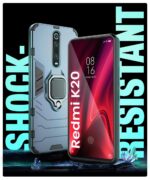 Shock Proof Back Case Mobile Cover for Xiaomi Mi Redmi K20 / K20 Pro | Back Cover Case (Tough Armor | Hybrid PC + TPU | Ring Holder & in-Built Kickstand | Blue) - Image 3