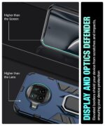 Shock Proof Back Case Mobile Cover for XIAOMI Mi 10i 5G | Back Cover Case (Tough Armor | Hybrid PC + TPU | Ring Holder & in-Built Kickstand | Blue) - Image 5