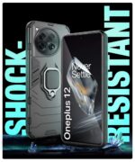 Shock Proof Back Case Mobile Cover for 1+ OnePlus 12 5G | Back Cover Case (Tough Armor | Hybrid PC + TPU | Ring Holder & in-Built Kickstand | Black) - Image 6