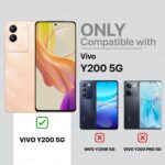 Shock Proof Clear Back Case Mobile Cover for Vivo Y200 5G (Hard | Hybrid PC + TPU | Full Armour Device & Camera Protection | Black) - Image 2