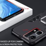 kelpuj Shock Proof Back Case Mobile Cover for Oppo F21 Pro 4G | Back Cover Case (Tough Armor | Hybrid PC + TPU | Ring Holder & in-Built Kickstand | Black) - Image 2