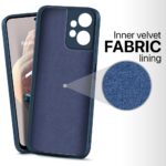 Slim Ultra Soft Rubberised Back Cover for Xiaomi Redmi Note 12 4G | Inner Velvet Fabric Lining | Matte Silicone Flexible Camera Protection Back Case - Blue - Image 4