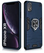 Shock Proof Back Case Mobile Cover for iPhone XR | Back Cover Case (Tough Armor | Hybrid PC + TPU | Ring Holder & in-Built Kickstand | Blue) - Image 2