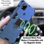 Shock Proof Back Case Mobile Cover for Xiaomi Mi Redmi 9 | Redmi 9 Activ | Poco C31 (Armor | Hybrid PC + TPU | Full Protection with Ring Holder Kickstand | Carbon Blue) - Image 3
