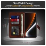 Shock Proof Flip Cover Back Case for Realme Narzo 80 Pro 5G | Magnetic Wallet Leather Case with Stand - Image 3