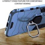 Shock Proof Back Case Mobile Cover for Xiaomi Mi Redmi 9 | Redmi 9 Activ | Poco C31 (Armor | Hybrid PC + TPU | Full Protection with Ring Holder Kickstand | Carbon Blue) - Image 4