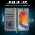 Shock Proof Flip Cover Back Case for Motorola Moto Edge 50 Fusion 5G | Magnetic Wallet Leather Case with Stand - Image 6