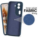 Back Cover for Oppo Reno 11 Pro 5G | Ultra Slim Soft Rubberised Case | Inner Velvet Fabric Lining | Matte Silicone Flexible Mobile Case | Camera Protection - Blue - Image 4