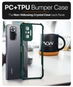 Shock Proof Clear Back Case Mobile Cover for Xiaomi Redmi Note 10 Pro/Pro Max (Hard | Hybrid PC + TPU | Full Armour Device & Camera Protection | Camo Green) - Image 4