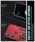 Shock Proof Back Case Mobile Cover for Xiaomi MI Redmi Note 5 Pro | Back Cover Case (Tough Armor | Hybrid PC + TPU | Ring Holder & in-Built Kickstand | Red) - Image 5