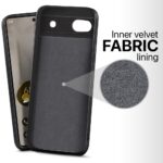 Slim Ultra Soft Rubberised Back Cover for Google Pixel 6A | Inner Velvet Fabric Lining | Matte Silicone Flexible Camera Protection Back Case ? Black - Image 2