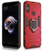 Shock Proof Back Case Mobile Cover for Xiaomi MI Redmi Note 5 Pro | Back Cover Case (Tough Armor | Hybrid PC + TPU | Ring Holder & in-Built Kickstand | Red) - Image 2