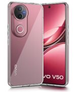 kelpuj Transparent Back Cover for iQOO Z10R 5G | Vivo V50 5G | V50e 5G | V50 Elite Edition | Raised Bumps for Full Device & Camera Protection Shockproof TPU Silicone Mobile Case Transparent - Image 2