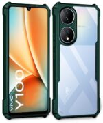 Shock Proof Clear Back Cover Case Mobile Cover for Vivo Y100 5G (Hard | Hybrid PC + TPU | Full Armour Device & Camera Protection | Green) - Image 2