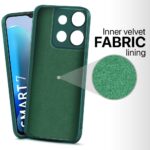 Slim Ultra Soft Rubberised Back Cover for Infinix Smart 7 | Inner Velvet Fabric Lining | Matte Silicone Flexible Camera Protection Back Case - Green - Image 2