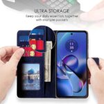 Shock Proof Flip Cover Back Case for Motorola Moto G54 5G | Magnetic Wallet Leather Case with Stand - Image 4