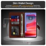 Shock Proof Flip Cover Back Case for Motorola Moto Edge 50 Pro | Magnetic Wallet Leather Case with Stand - Image 6