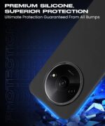 Slim Frameless Back Cover for Mi Redmi A3 | Redmi A3X | Poco C61 | Ultra Thin Lightweight Design & Camera Protection | Soft Matte Silicone Flexible Mobile Case (Black) - Image 7