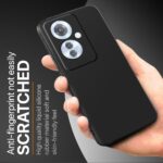 Back Cover for Oppo F25 Pro 5G | Ultra Slim Soft Rubberised Case | Inner Velvet Fabric Lining | Matte Silicone Flexible Mobile Case | Camera Protection - Black - Image 8