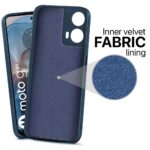 Back Cover for Motorola Moto G24 Power 5G | Ultra Slim Soft Rubberised Case | Inner Velvet Fabric Lining | Matte Silicone Flexible Mobile Case | Camera Protection - Blue - Image 2