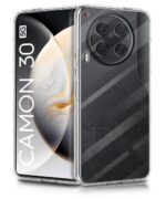 Crystal Clear Transparent Back Cover Case Compatible with Tecno Camon 30 5G Shockproof Flexible TPU Silicone Case with Full Body & Camera Protection Transparent - Image 2