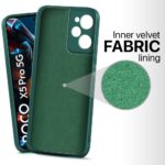 Ultra Slim Soft Rubberised Back Cover Case for Poco X5 Pro 5G | Inner Velvet Fabric Lining | Matte Silicone Flexible Camera Protection Back Cover ? Green - Image 2